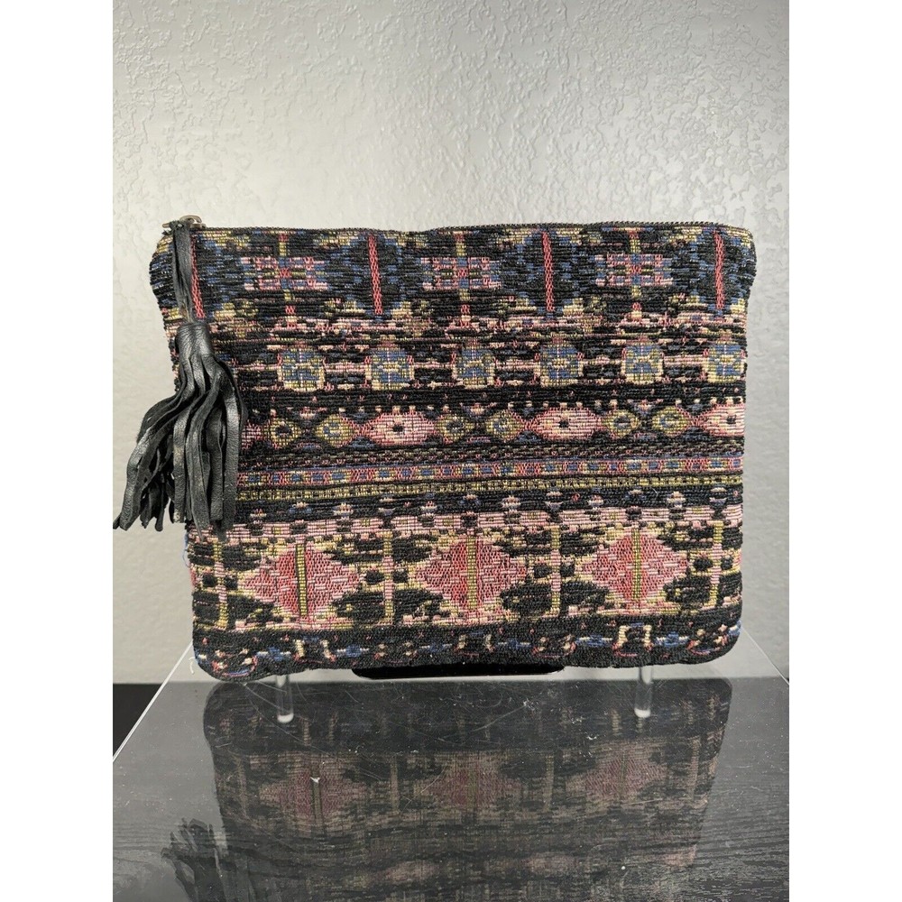 Sole Society Woven Clutch Zip Bag